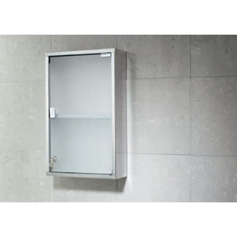 foto del prodotto armadietto di sicurezza con serratura acciaio inox 50x30x12 joker cromo gedy