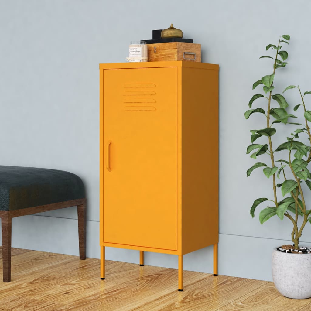 foto del prodotto armadietto giallo senape 42,5x35x101,5 cm in acciaio cod mxl 42394