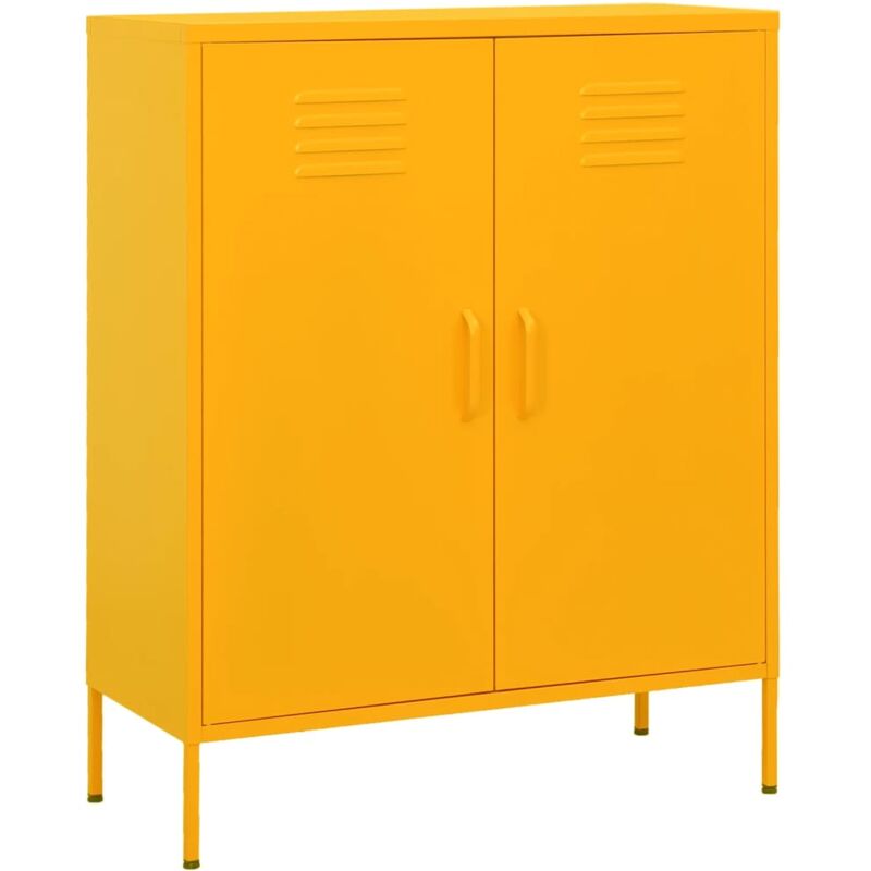 foto del prodotto armadietto giallo senape 80x35x101,5 cm in acciaio - vidaxl