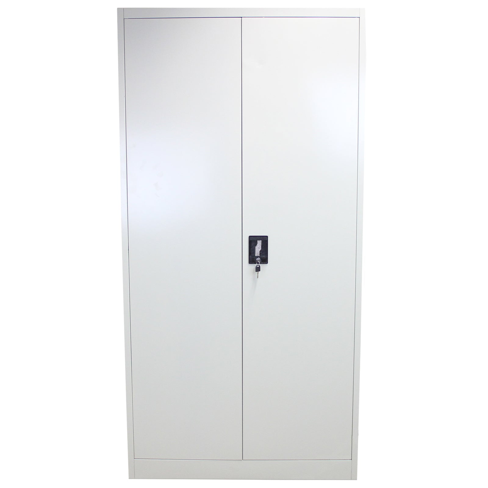 foto del prodotto armadietto grigio chiaro alto 180cm in acciaio per casa e ufficio con 4 ripiani