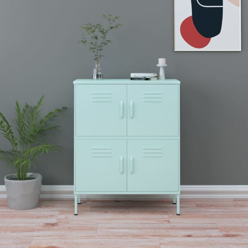 foto del prodotto armadietto in acciaio design industrial con 4 ante vari colori colore menta