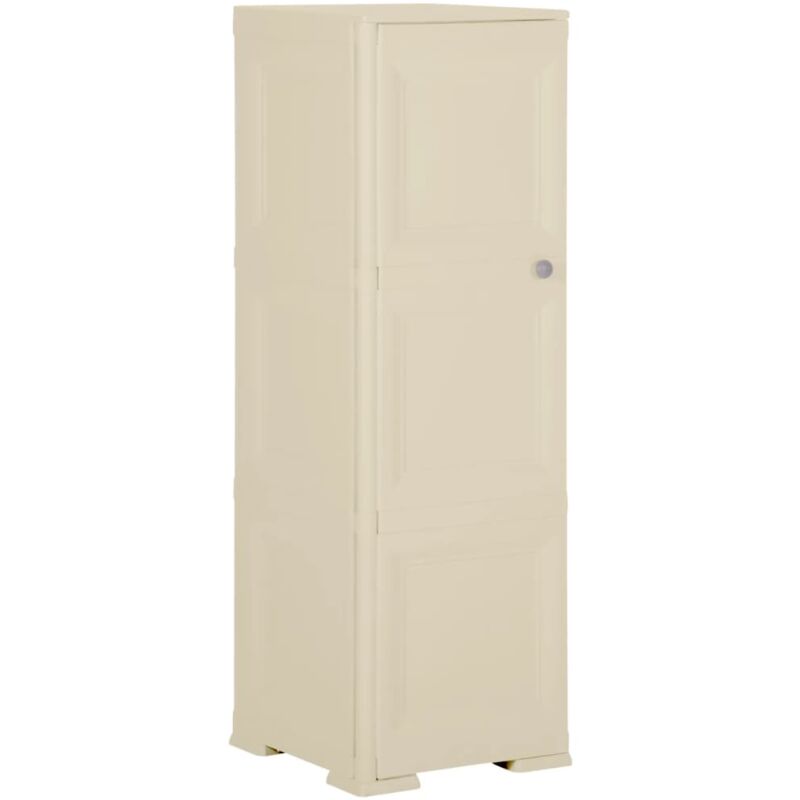 foto del prodotto armadietto in plastica 40x43x125 cm effetto legno bianco angora vidaxl