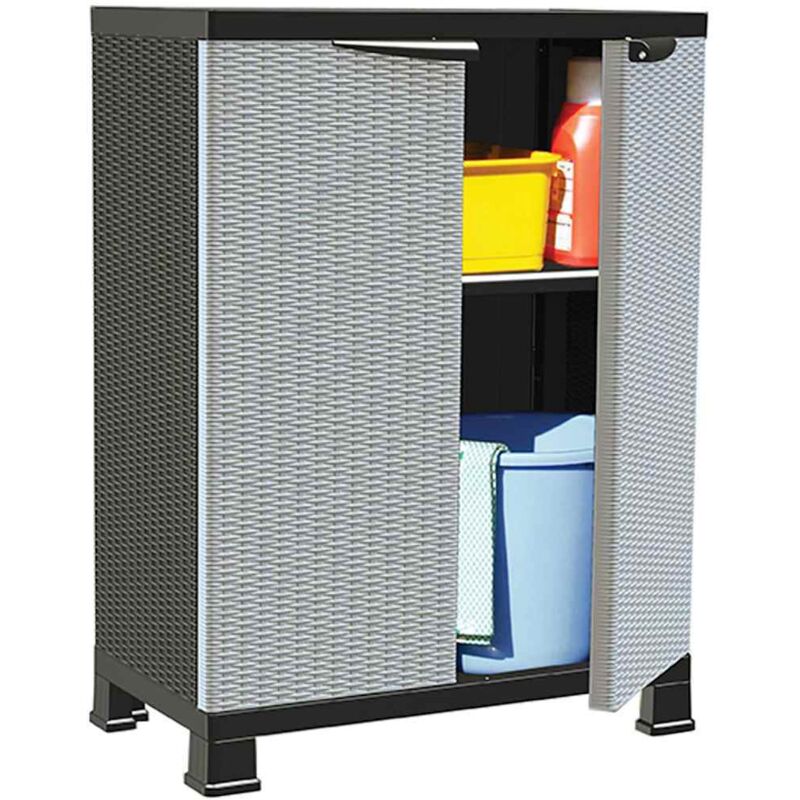 foto del prodotto armadietto in plastica 68x39x92 cm design rattan vidaxl