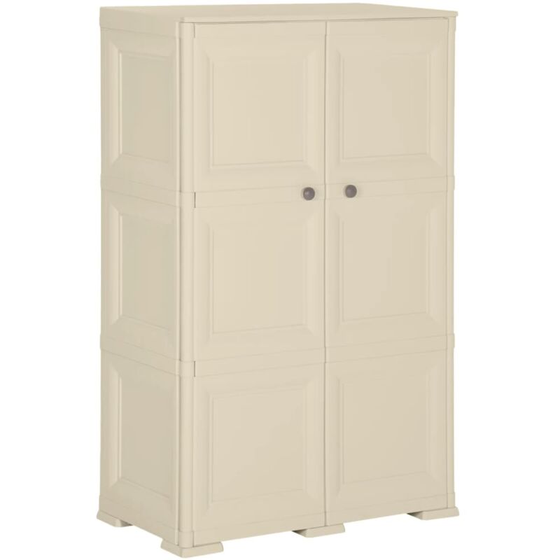 foto del prodotto armadietto in plastica 79x43x125 cm effetto legno bianco angora vidaxl