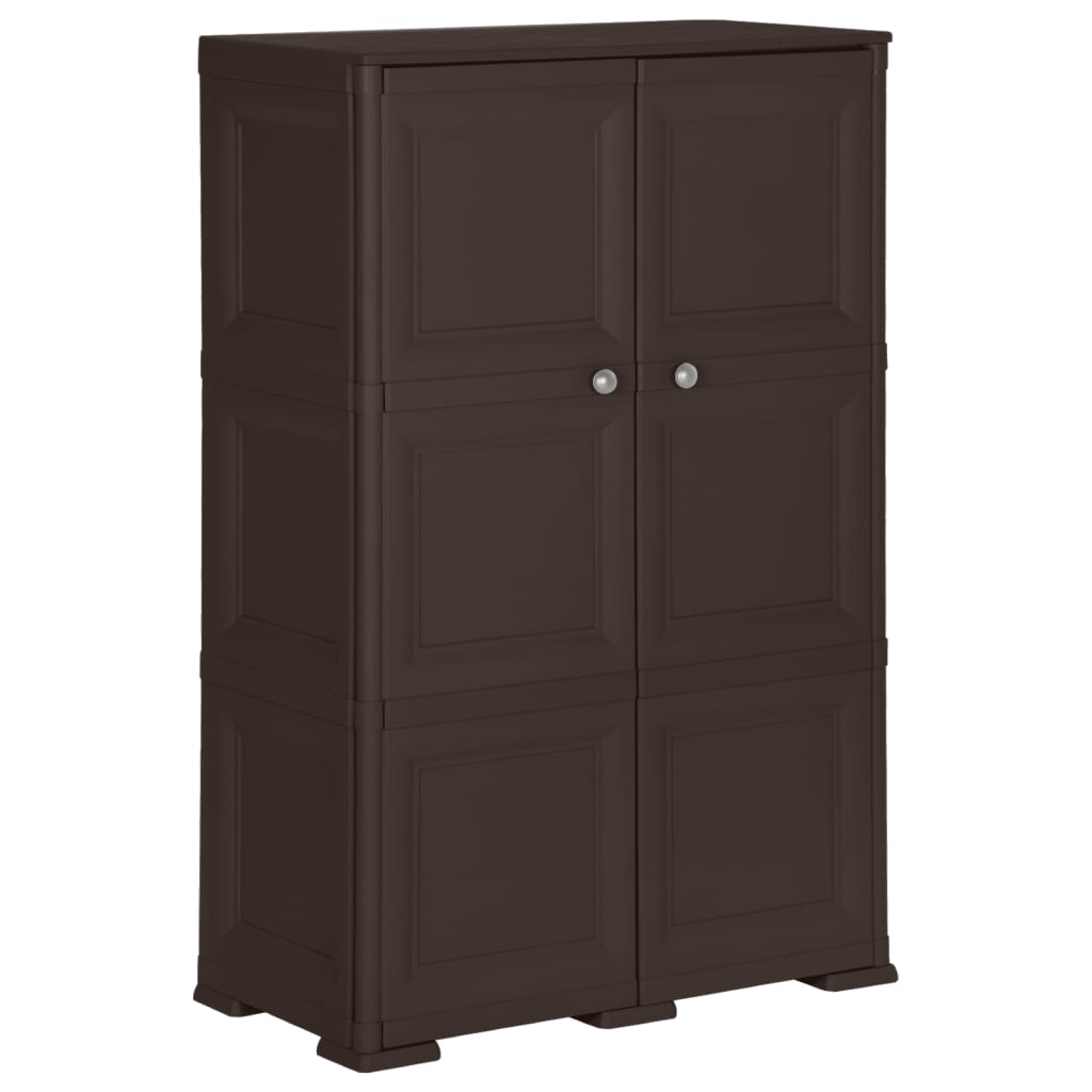foto del prodotto armadietto in plastica 79x43x125 cm effetto legno marrone vidaxl