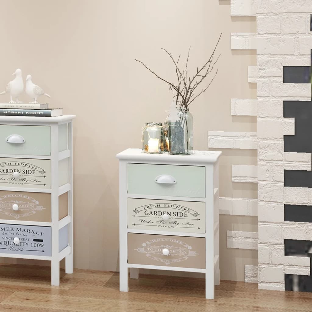 foto del prodotto armadietto in stile francese con 3 cassetti in legno cod mxl 49815