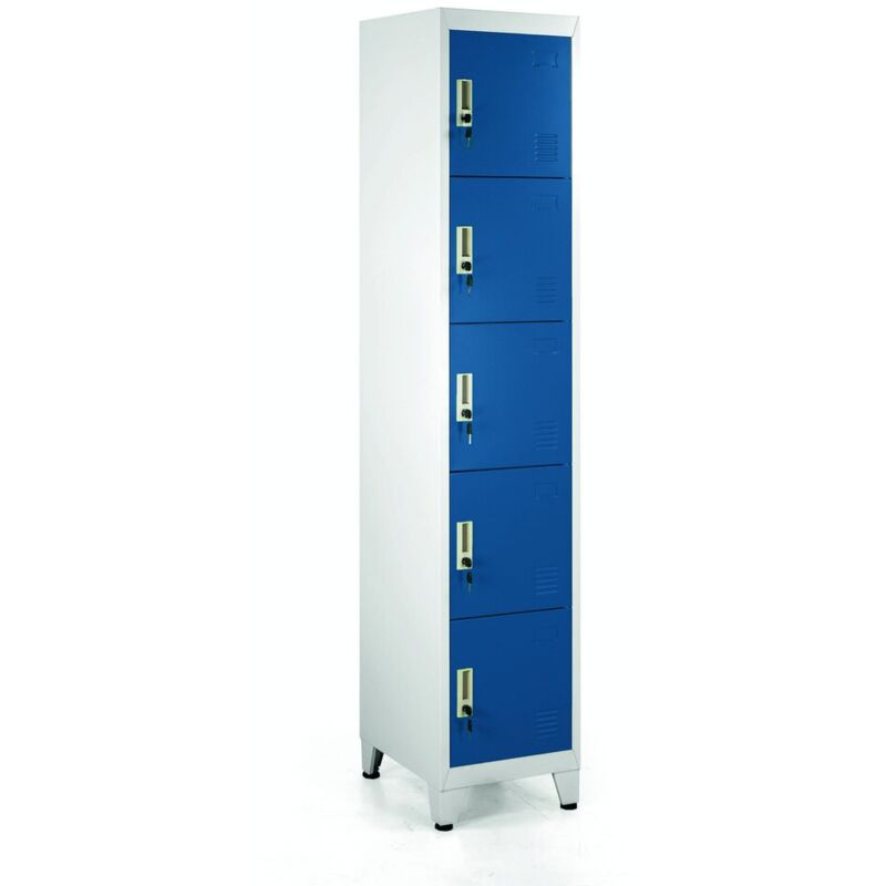 foto del prodotto armadietto metallico 5 ante blu