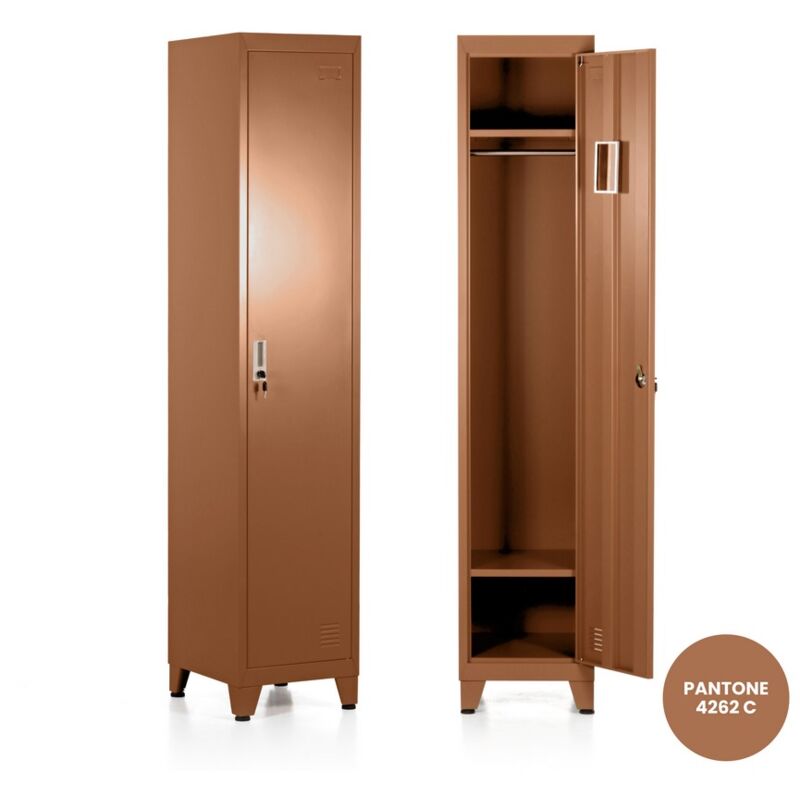 foto del prodotto armadietto metallo 1 anta appendiabiti color mattone