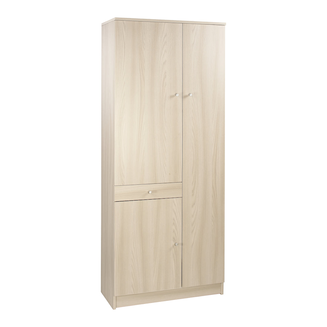 foto del prodotto armadietto mobile 3 ante con 1 cassetto 77x34x183h cm in kit di montaggio colore olmo chiaro