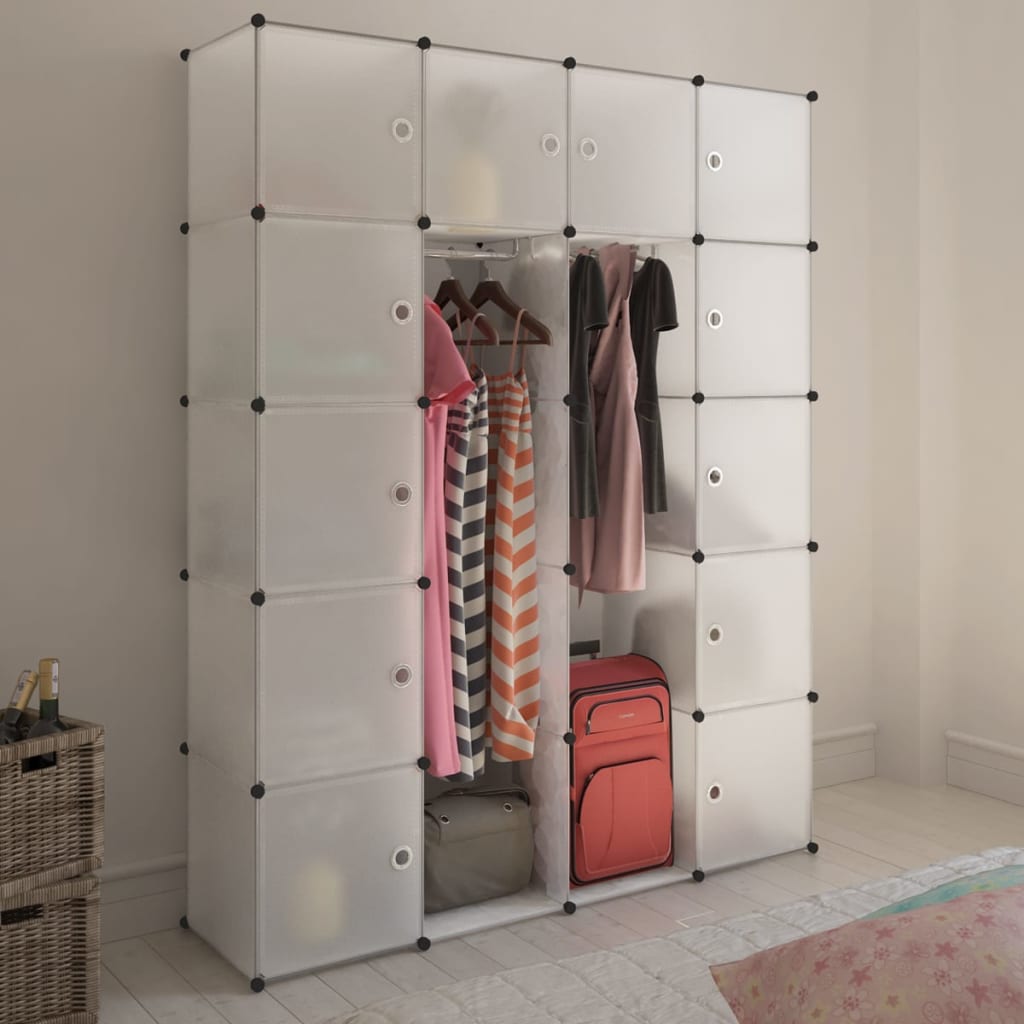 foto del prodotto armadietto modulare con 14 scomparti bianco 37x146x180,5 cm cod mxl 73539