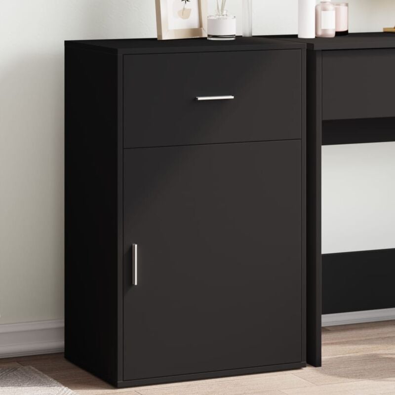 foto del prodotto armadietto nero 56,5x39x90 cm in legno multistrato vidaxl