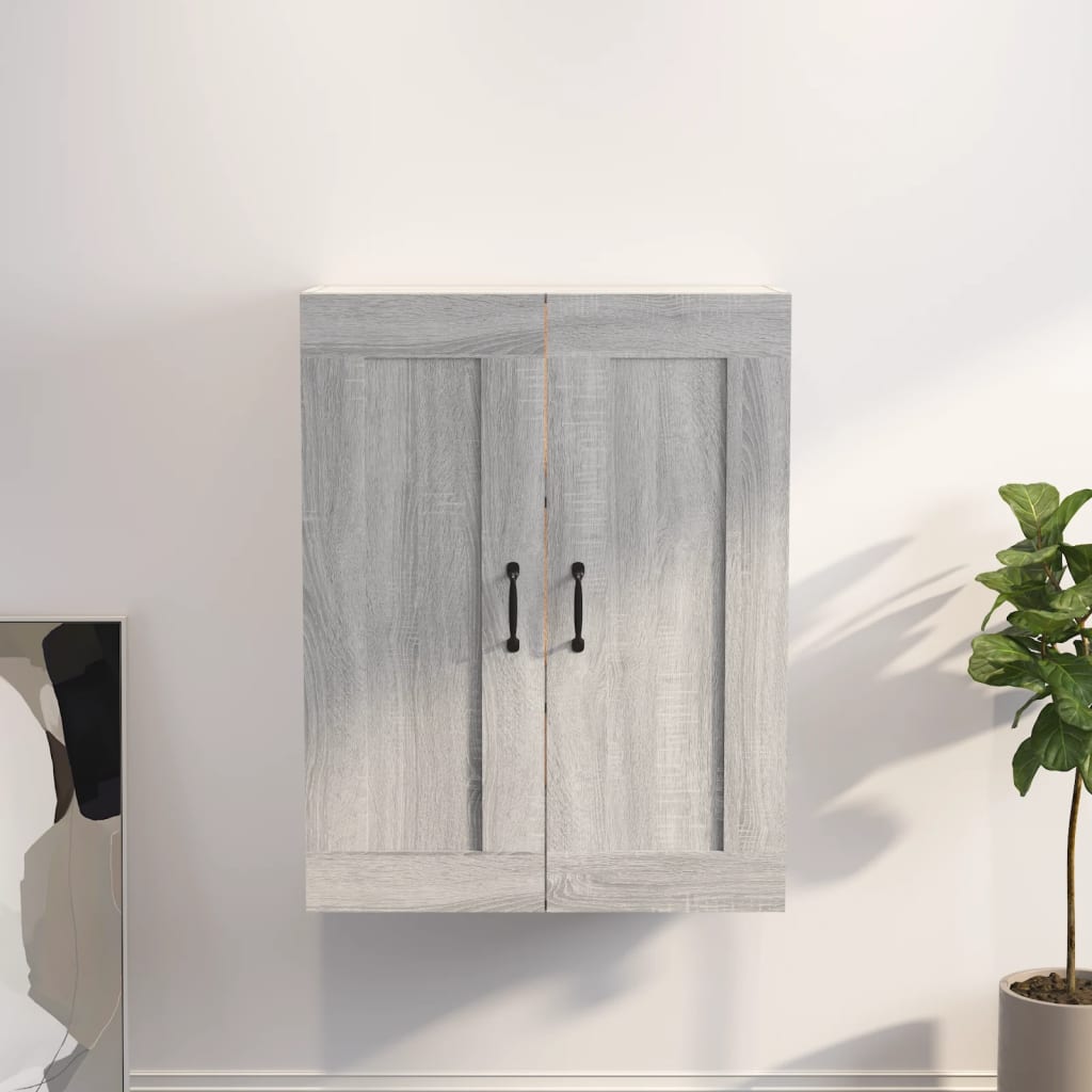 foto del prodotto armadietto pensile a parete grigio sonoma 69,5x32,5x90 cm