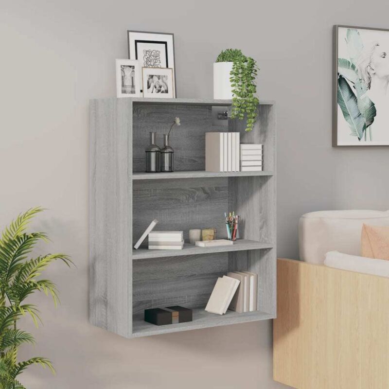 foto del prodotto armadietto pensile a parete grigio sonoma 69,5x32,5x90 cm cod mxl 23770