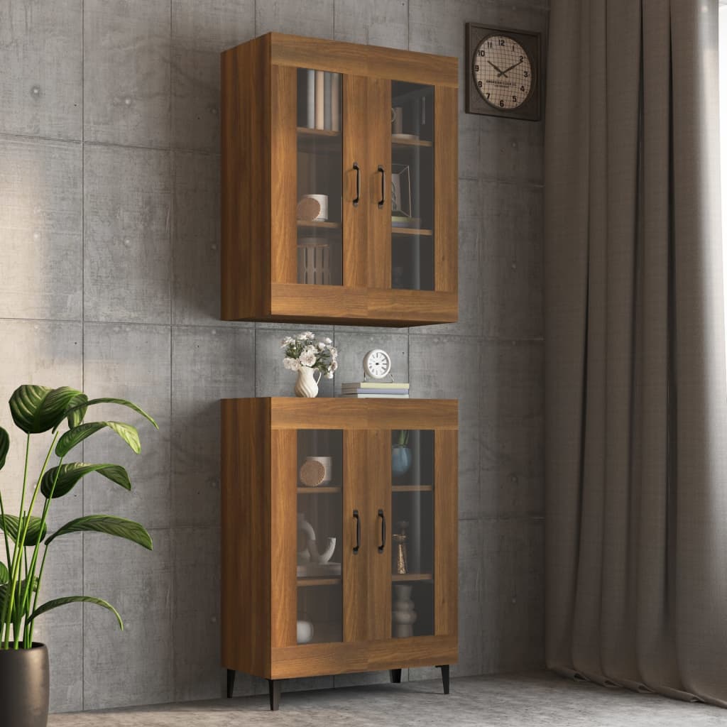 foto del prodotto armadietto pensile a parete rovere marrone 69,5x34x90 cm cod mxl 17577