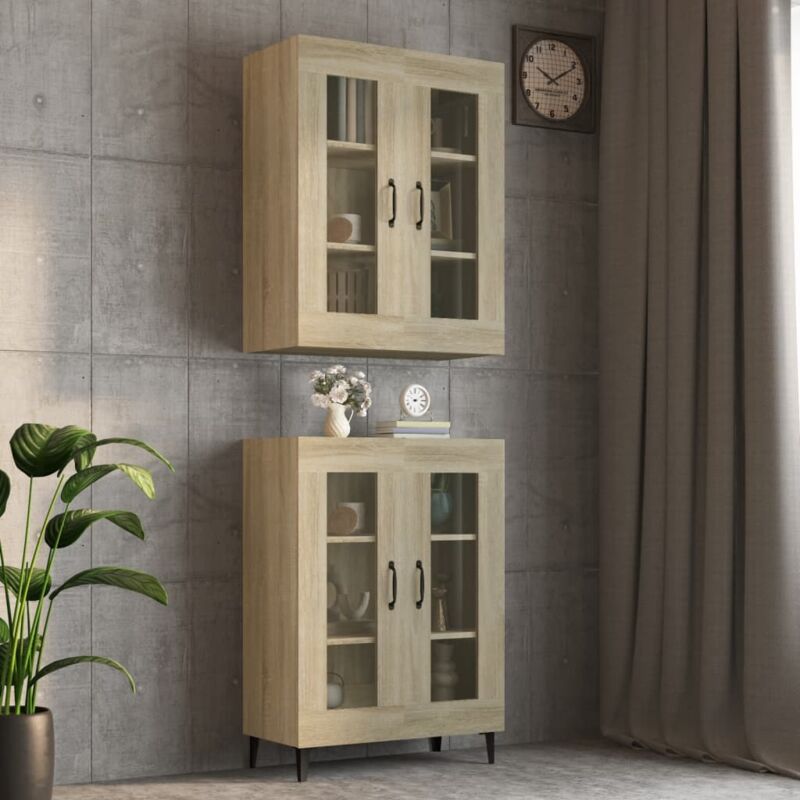 foto del prodotto armadietto pensile a parete rovere sonoma 69,5x34x90 cm vidaxl