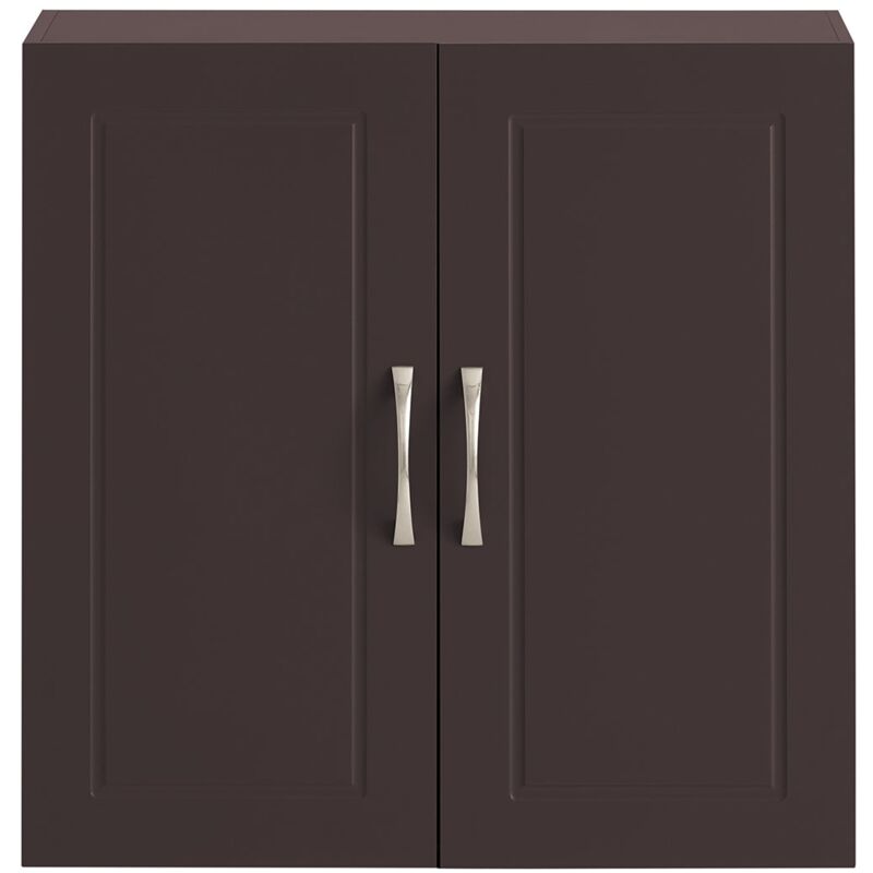 foto del prodotto armadietto pensile da bagno mobile da parete per il cucina 2 ante 60x30x30cm sobuy marrone frg231 br