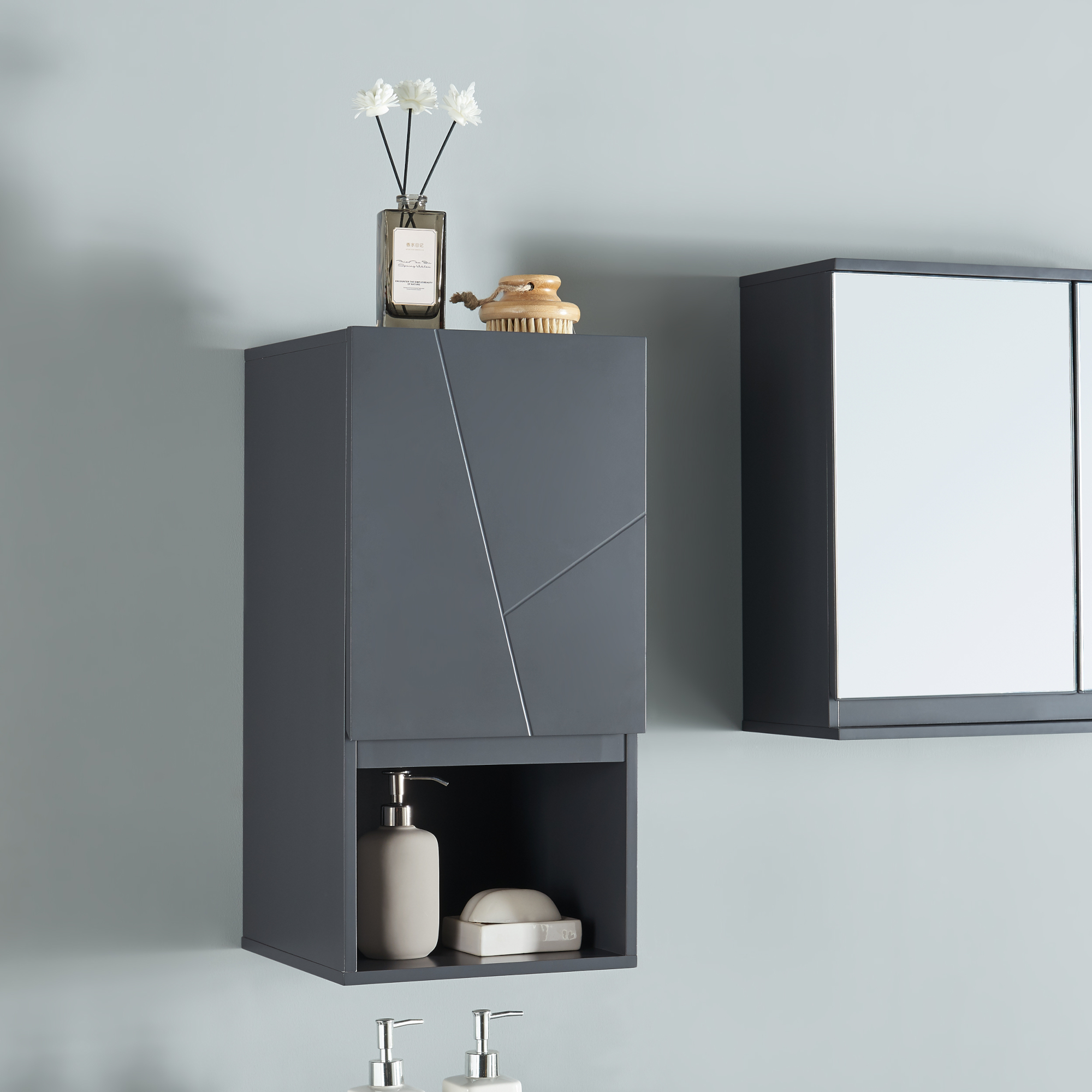 foto del prodotto armadietto pensile da bagno overath 60x30x30 cm grigio en.casa 