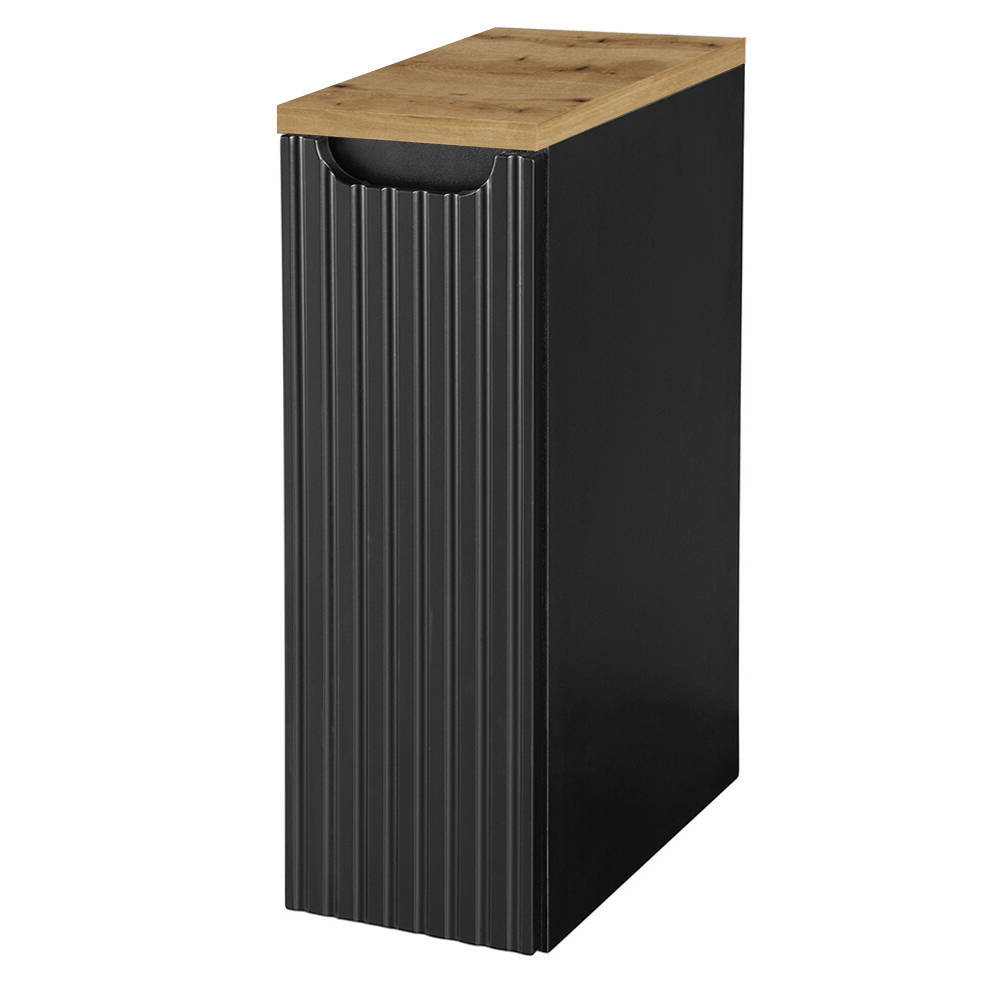 foto del prodotto armadietto pensile newport con anta e ripiano 20x60x40 cm nero effetto rovere en.casa 