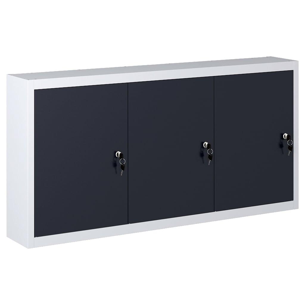 foto del prodotto armadietto per attrezzi da parete, organizer per attrezzi, per officina, stile industriale, 120 cm, metallo grigio e nero 02 0003806