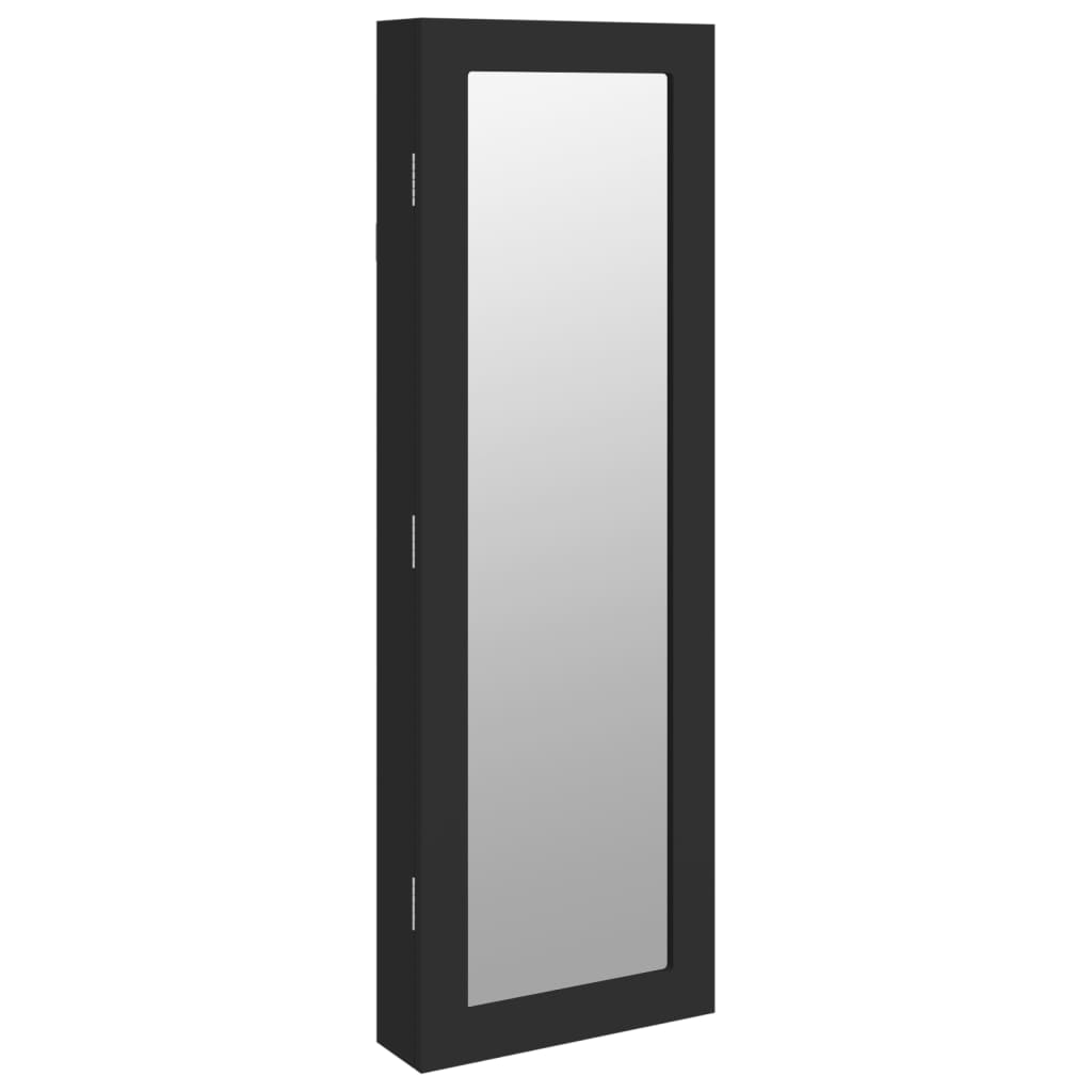 foto del prodotto armadietto per gioielli, organizer per mobili, camera da letto, guardaroba, bagno con specchio a parete 30 x 8,5 x 90 cm nero 02 0022841
