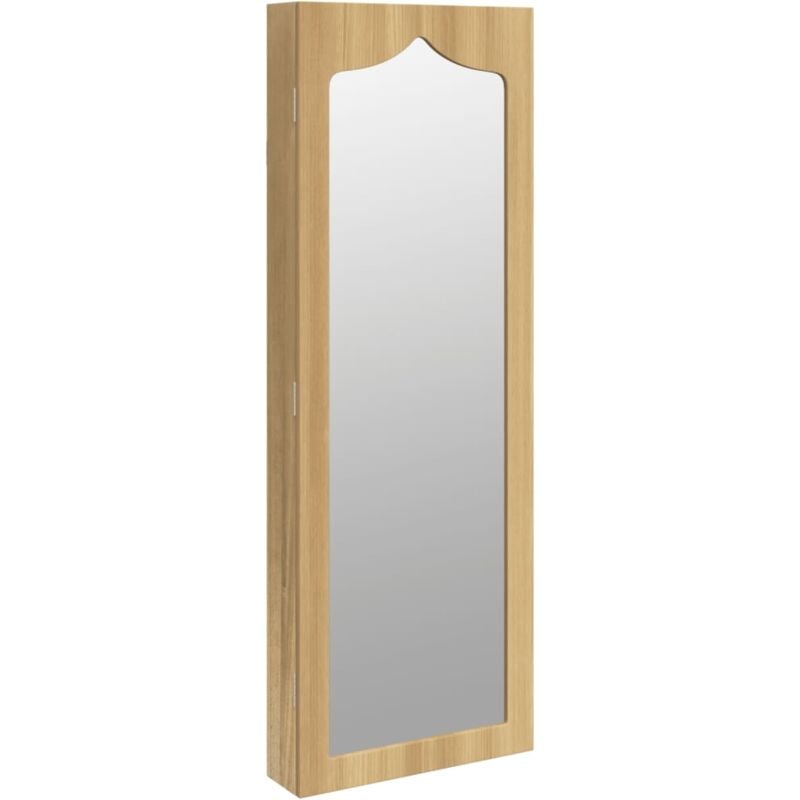 foto del prodotto armadietto per gioielli, organizer per mobili, camera da letto, guardaroba, bagno, con specchio a parete, 37,5 x 10 x 106 cm, marrone