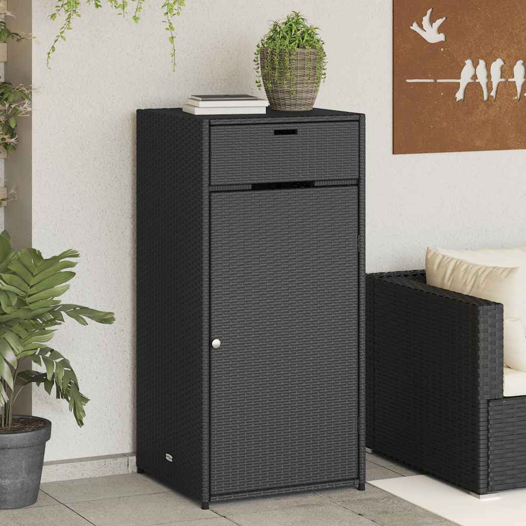 foto del prodotto armadietto portaoggetti da giardino nero 55x55x111cm polyrattancod mxl 86544