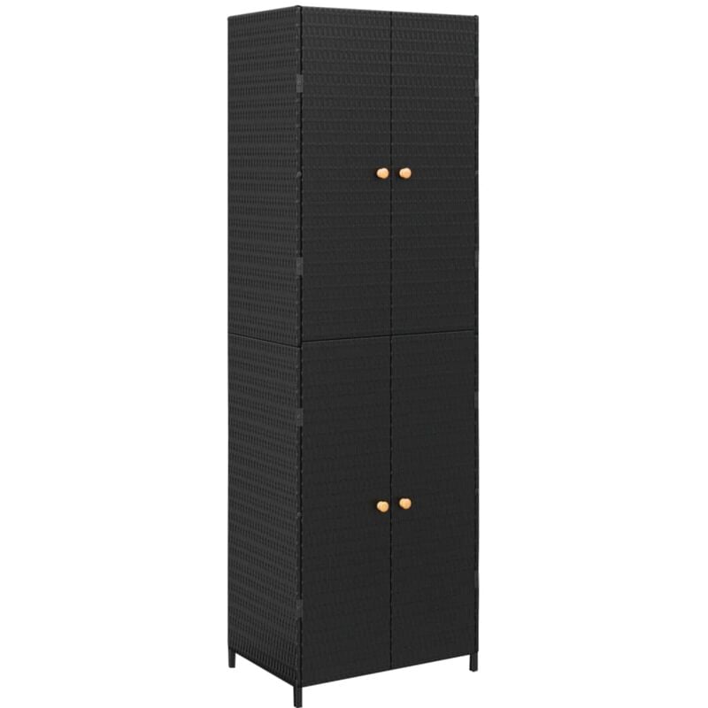 foto del prodotto armadietto portaoggetti da giardino nero 59x40x180cm polyrattan vidaxl