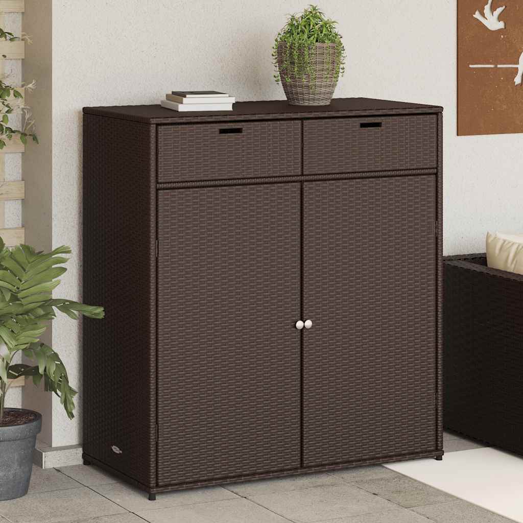 foto del prodotto armadietto portaoggetti giardino marrone 105x55x113 polyrattancod mxl 110517