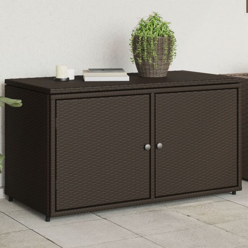 foto del prodotto armadietto portaoggetti giardino marrone 110x55x60,5 polyrattan vidaxl