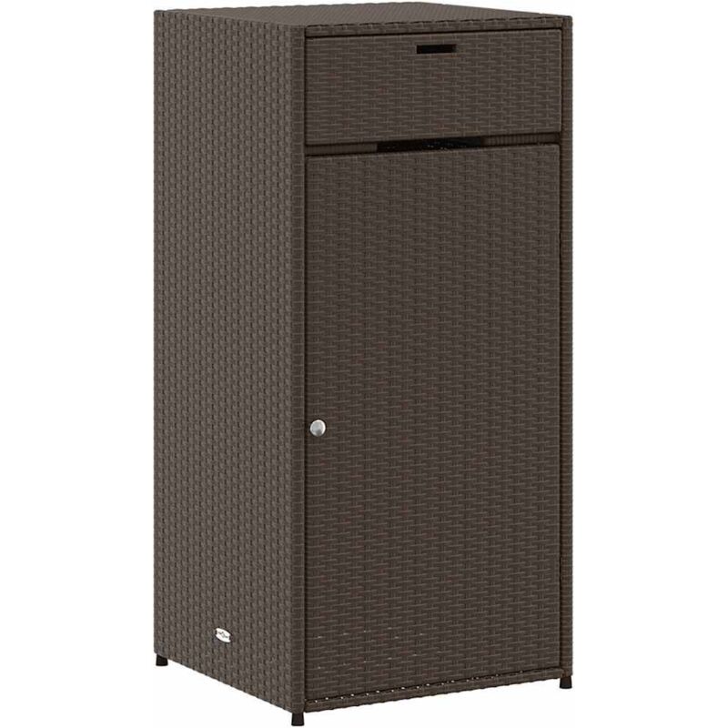 foto del prodotto armadietto portaoggetti giardino marrone 55x55x111cm polyrattan vidaxl