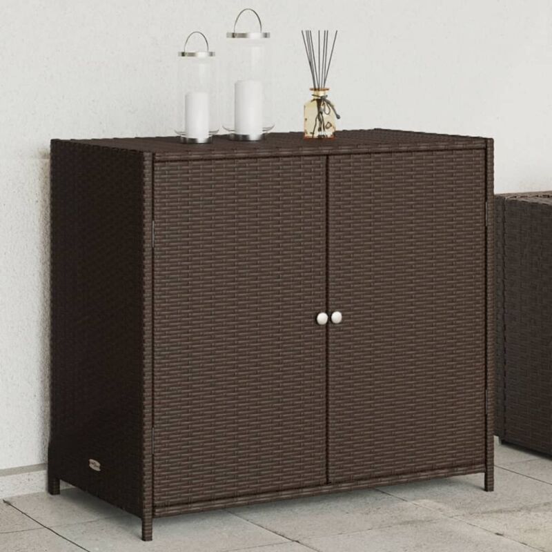 foto del prodotto armadietto portaoggetti giardino marrone 83x45x76 cm polyrattan vidaxl