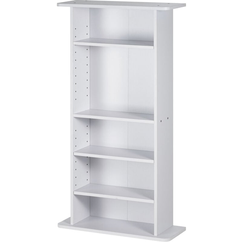 foto del prodotto armadietto portaoggetti multimediale, ripiano 5 strati, pu contenere fino a 240 cd, fipiani regolabili protegge organizza collezioni di musica,