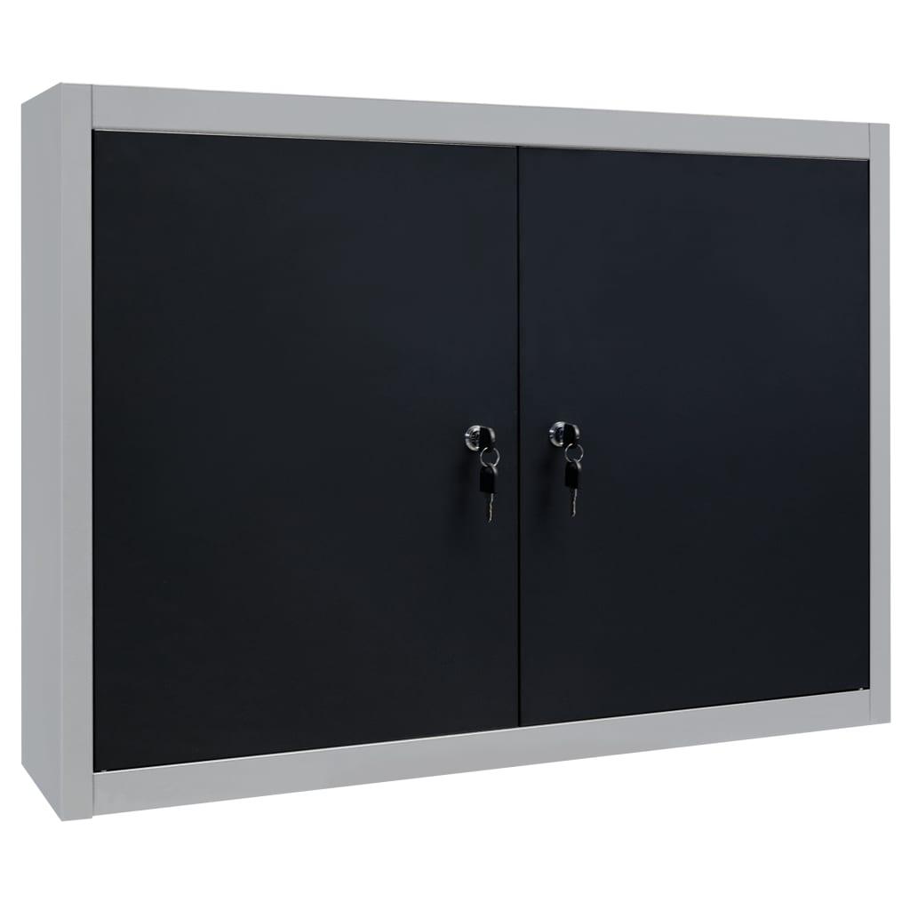 foto del prodotto armadietto portautensili da parete armadietto portautensili armadietto portautensili organizer portautensili portautensili pinze martelli 80 cm grigio metallo e nero 02 0003808