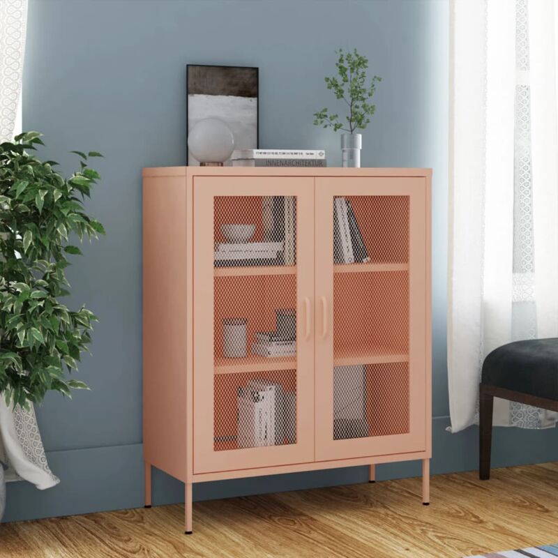 foto del prodotto armadietto rosa 80x35x101,5 cm in acciaio vidaxl