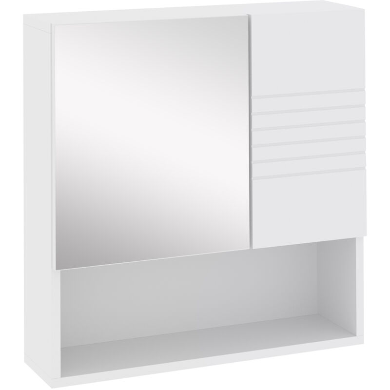 foto del prodotto armadietto specchiera con fissaggio a muro 54x15x55 cm bianco