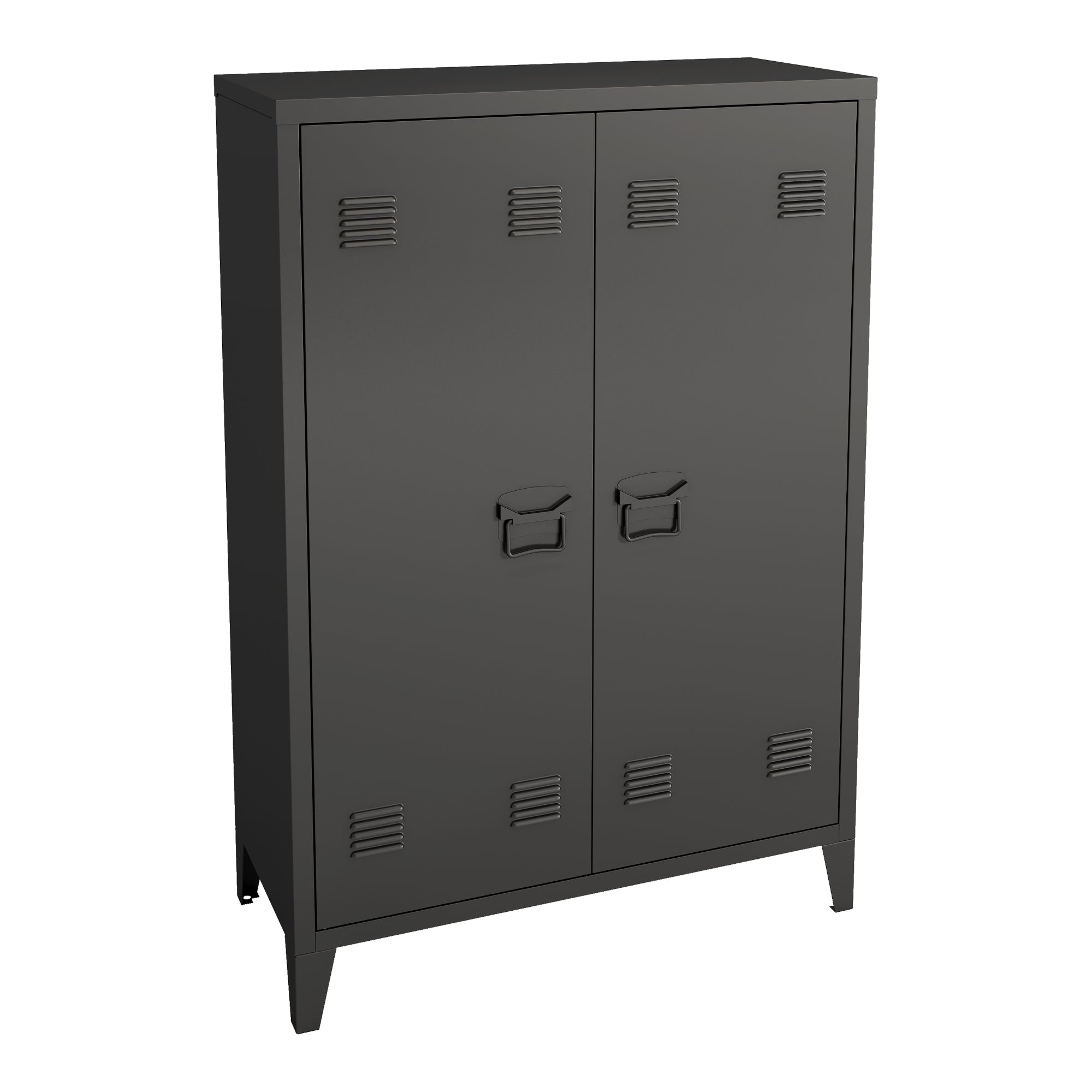 foto del prodotto armadietto spogliatoio da ufficio per ufficio officina camera da letto ufficio in metallo acciaio con 2 ante 110 x 75 x 33 cm nero opaco 03 0006335