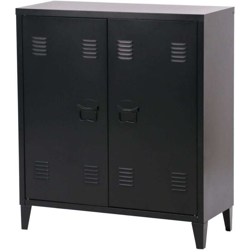 foto del prodotto armadietto spogliatoio da ufficio per ufficio officina camera da letto ufficio in metallo acciaio con 2 ante 90 x 80 x 33 cm nero opaco 030006341