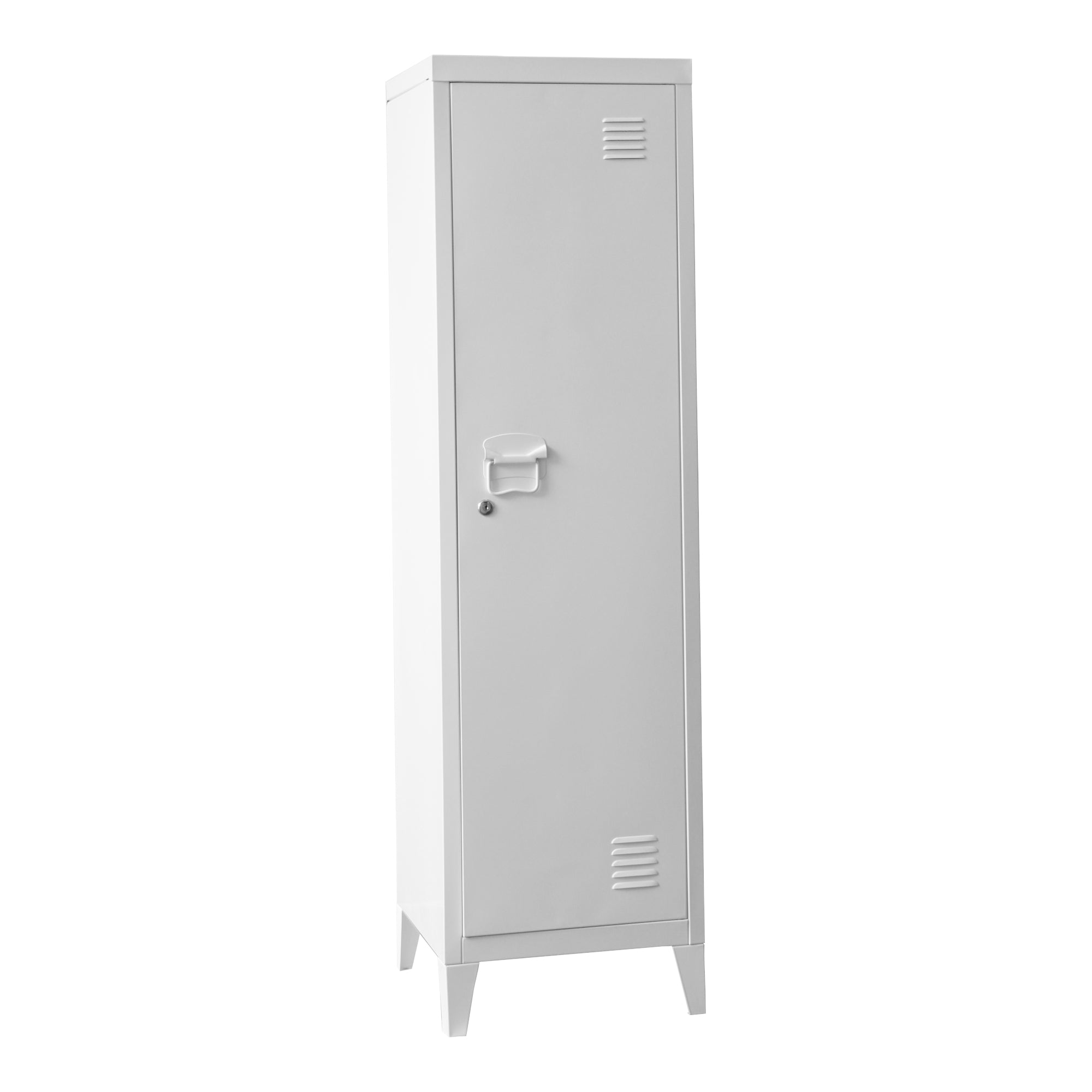 foto del prodotto armadietto spogliatoio in metallo con serratura 137 x 38 x 38 cm bianco 03 0006360