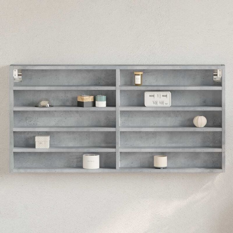 foto del prodotto armadietto vetrina grigio cemento 100x8,5x50 cm multistrato vidaxl
