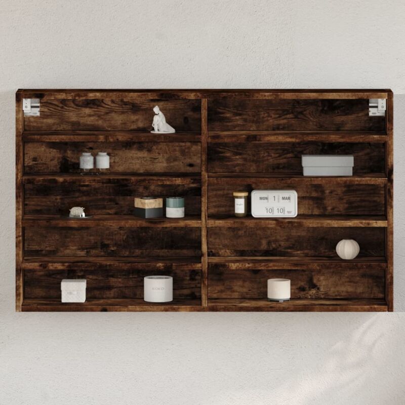 foto del prodotto armadietto vetrina rovere fumo 100x15x58 cm legno multistrato vidaxl