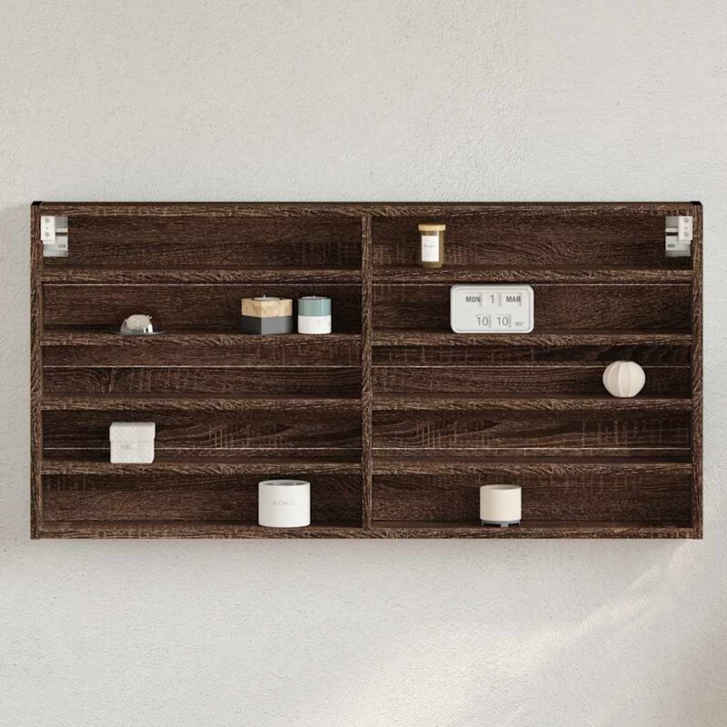 foto del prodotto armadietto vetrina rovere marrone 100x8,5x50 legno multistrato vidaxl