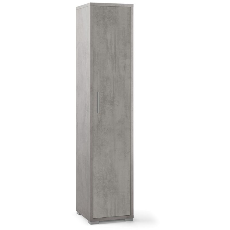 foto del prodotto armadio 1 anta 180 grigio multiuso ufficio ingresso mobile con ripiani da bagno