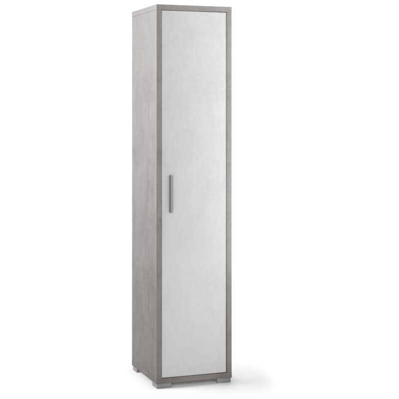 foto del prodotto armadio 1 anta 180 ossido grigio ufficio mobile con ripiani a colonna da bagno