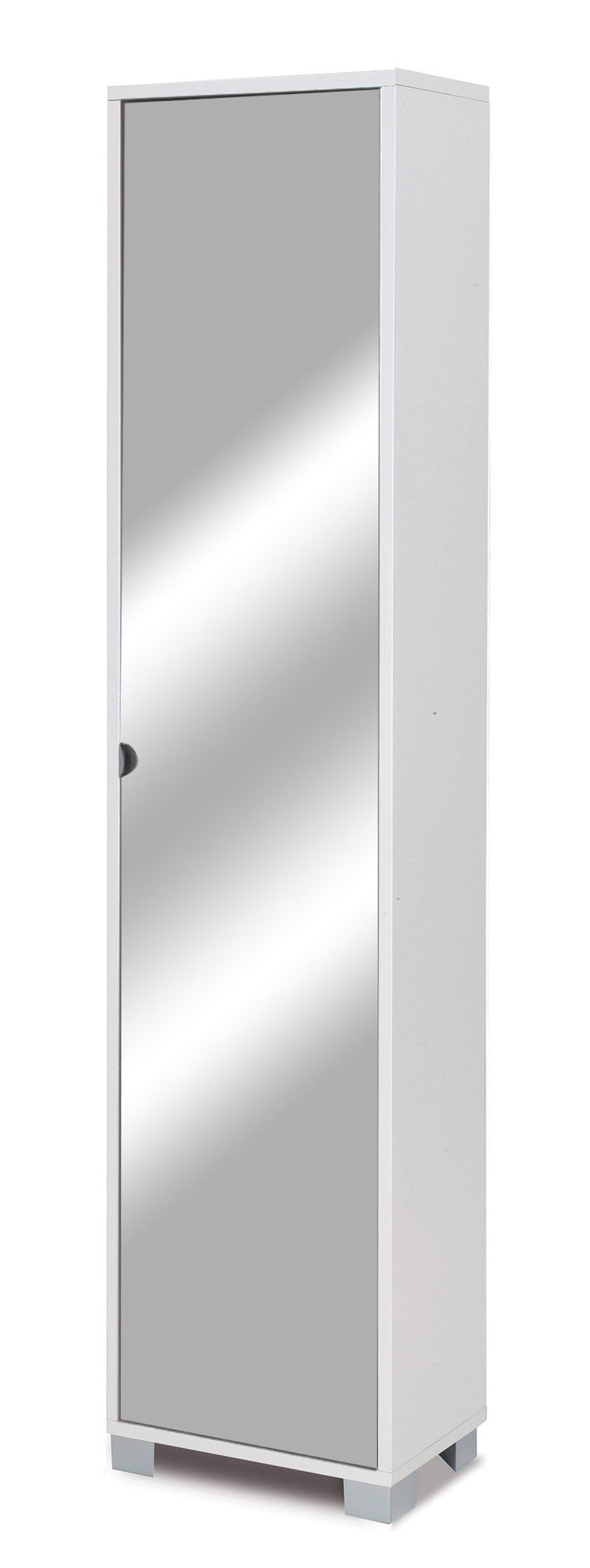foto del prodotto armadio 1 anta con specchio 43x190x29 cm bianco fiammato