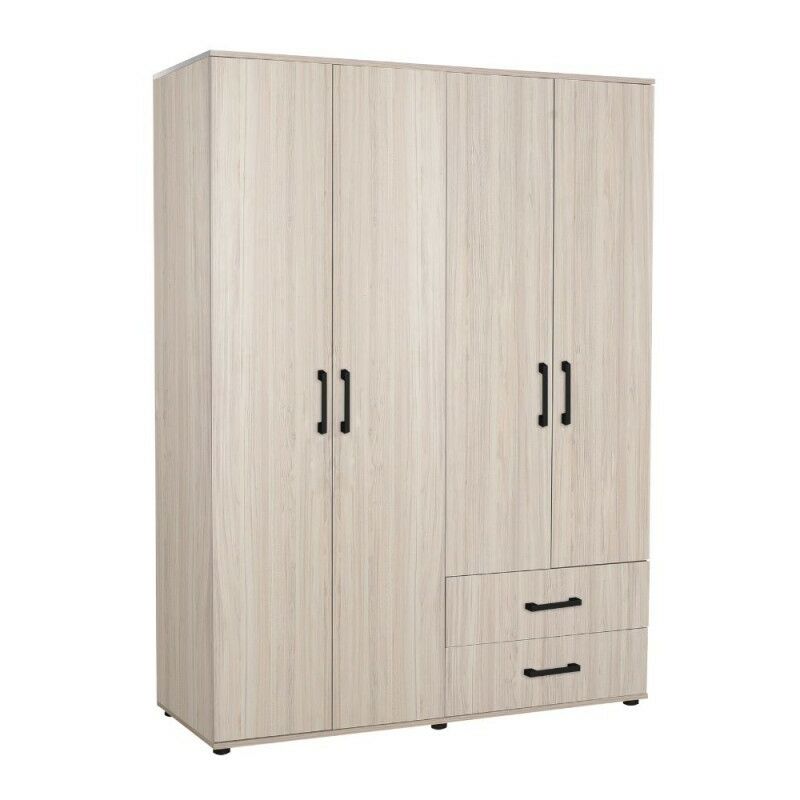foto del prodotto armadio 120x170h cm con 4 ante e 2 cassetti colore rovere grd4422023