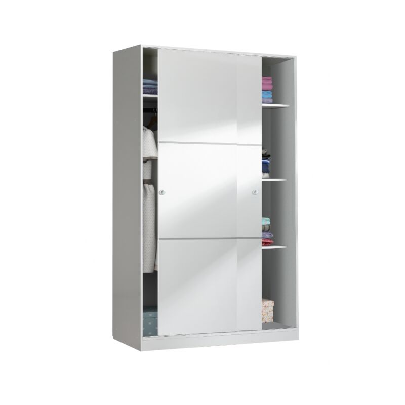 foto del prodotto armadio 120x200h cm con due ante scorrevoli bianco lucido urano