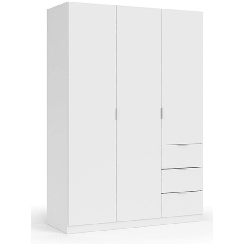 foto del prodotto armadio 135x52x200h cm con 3 ante, 3 cassetti e 4 ripiani bianco agli 