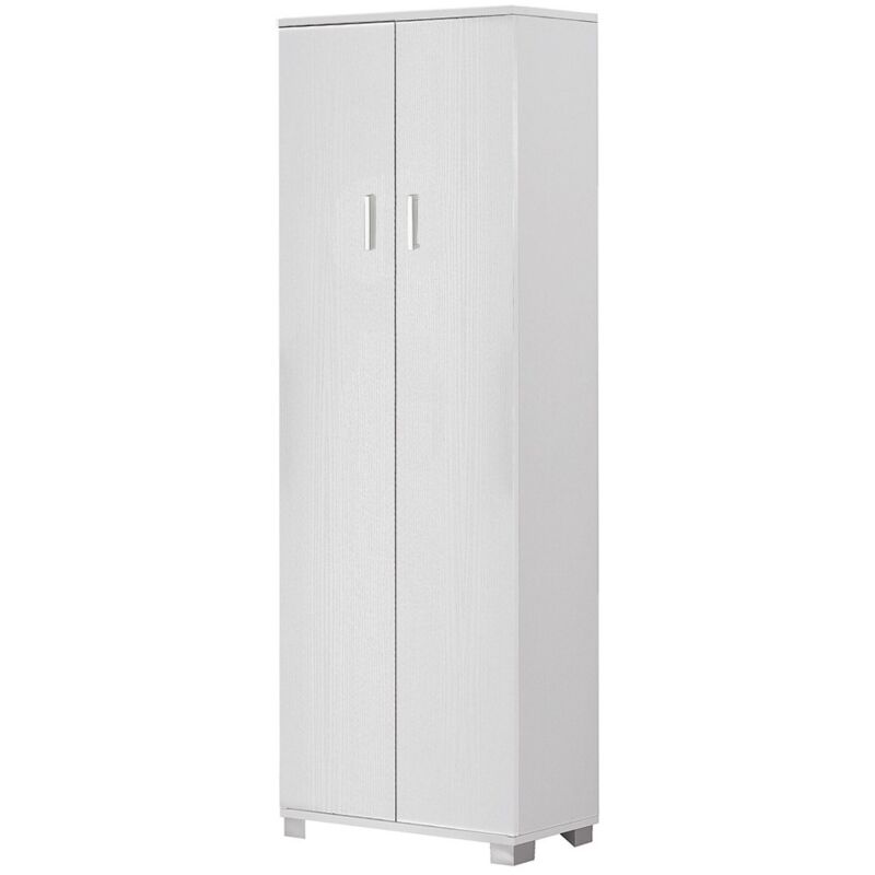 foto del prodotto armadio 180 2 ante bianco mobile con ripiani da ufficio camera letto cameretta