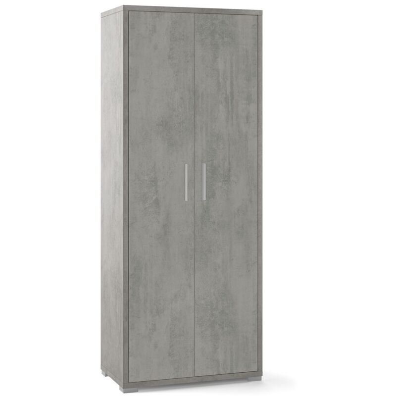 foto del prodotto armadio 2 ante alto 200 grigio multiuso ufficio mobile moderno camera cameretta