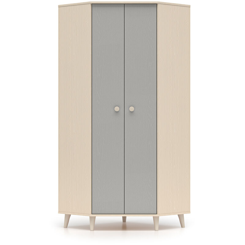 foto del prodotto armadio 2 ante alycia beige grigio effetto marrone 190cm